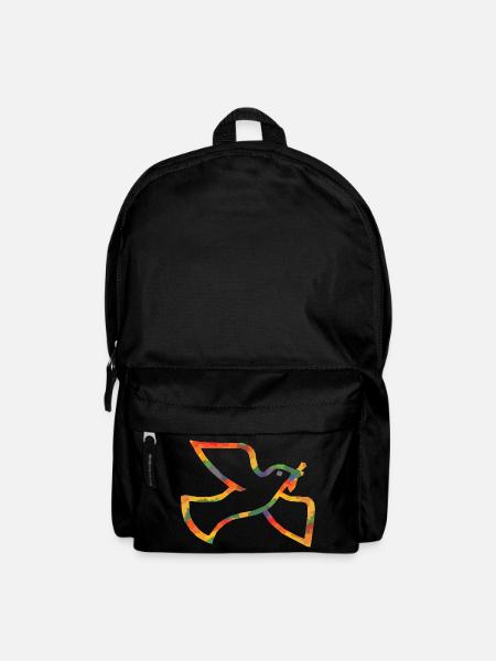 Farbige Friedenstaube - Rucksack - Schwarz