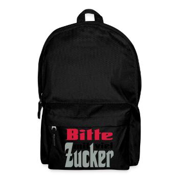 Bitte viel Zucker - Rucksack - Schwarz - Vorne