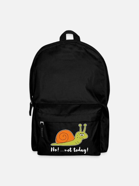No Not Today Schnecke Chillen Lustig Faul Geschenk - Rucksack - Schwarz