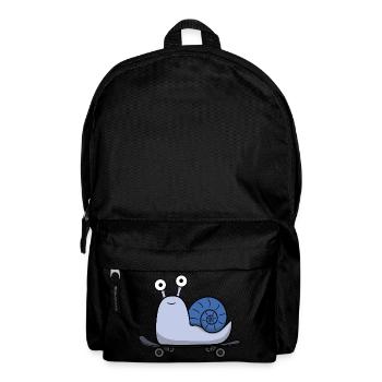 Cute snail with house on skateboard - Backpack - black - Front