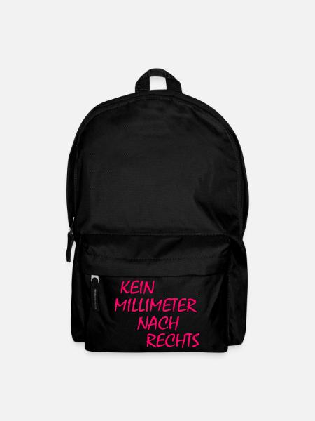 kein millimeter nach rechts - Rucksack - Schwarz