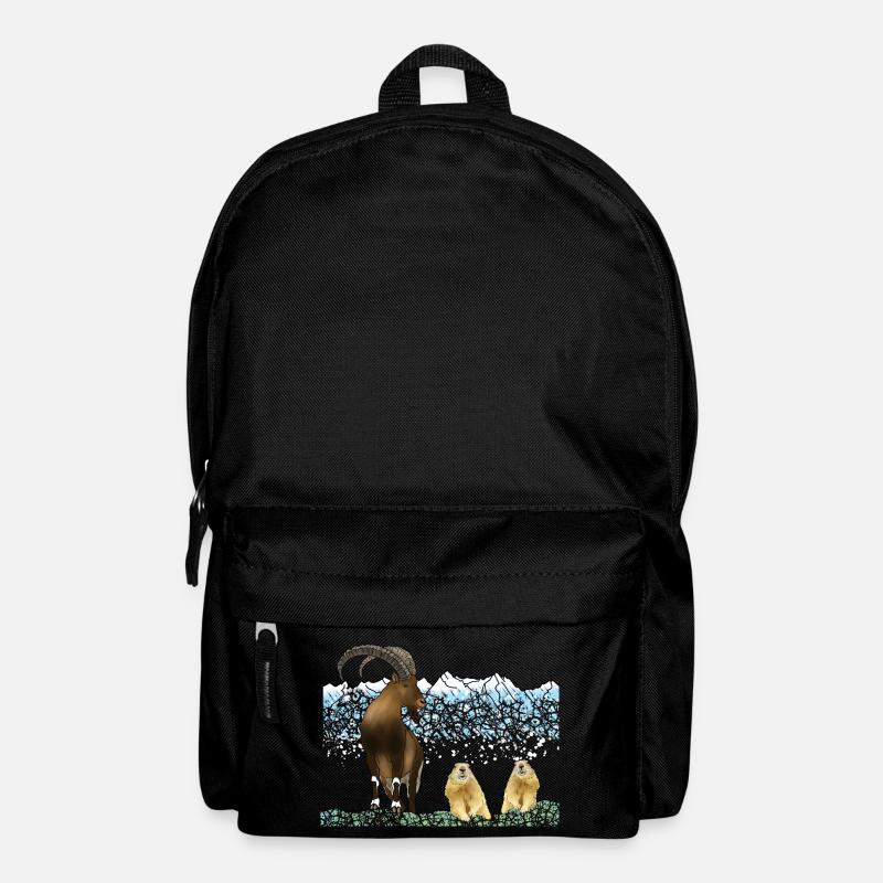 Capricorne, Marmottes, Montagnes - Sac à dos - noir