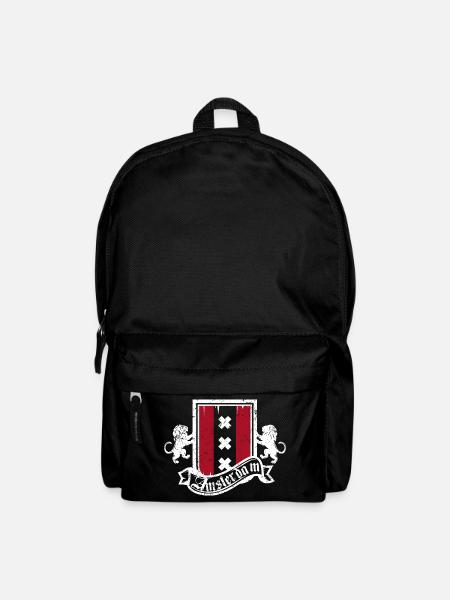 Amsterdam Crest Heraldry Lions - Backpack - black