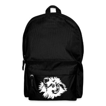 Zwergspitz Kopf "Black Edition" - Rucksack - Schwarz - Vorne