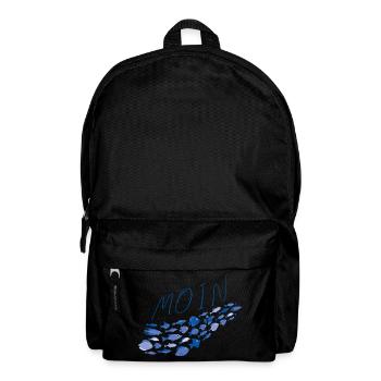 Moin mit Fischschwarm - Rucksack - Schwarz - Vorne