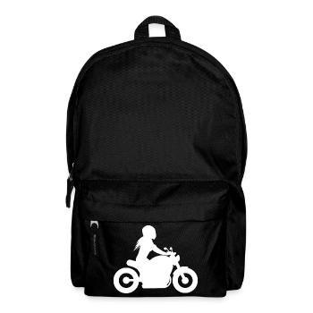 Motorradfahrerin Chopper Frau Motorrad Custombike - Rucksack - Schwarz - Vorne