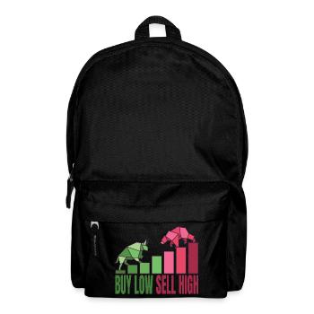 Buy Low Sell High Börse Bourse Argent Idée cadeau - Sac à dos - noir - Devant