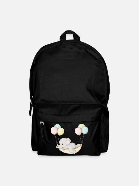 cute baby elephant in hammock - Backpack - black