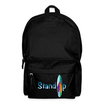 Stand up paddling lettering with paddle board - Backpack - black - Front