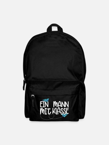 Ein Mann mit Klasse - (weiß) - Rucksack - Schwarz