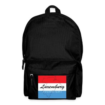 Luxemburg - Hauptstadt mit GPS & Flagge - Rucksack - Schwarz - Vorne