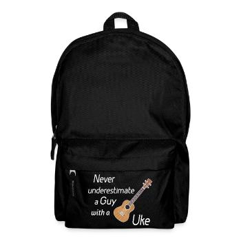 Never underestimate a guy with a Uke! weiss - Rucksack - Schwarz - Vorne