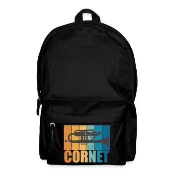 Cornet Vintage Musician Instrument Gift - Backpack - black - Front