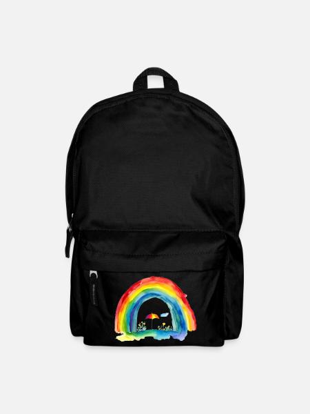 Regenbogen - Rucksack - Schwarz