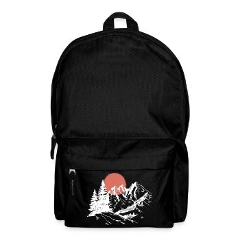 Montagne coucher de soleil silhouette - Sac à dos - noir - Devant