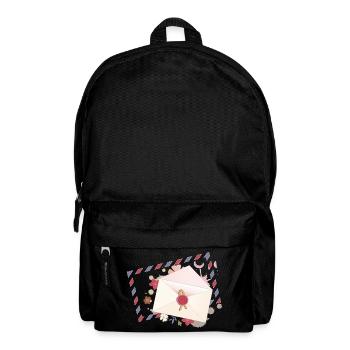 floraler Briefumschlag mit Blüten und Airmail Rand - Rucksack - Schwarz - Vorne