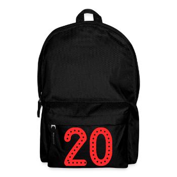 20. 20 ANS. 20e ANNIVERSAIRE. ANNIVERSAIRE 20 ANS. - Sac à dos - noir - Devant