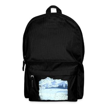 Mountain in snow with dirty effect - Backpack - black - Front