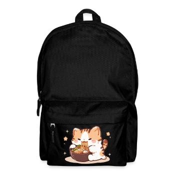 Katze isst Spaghetti Meme - Rucksack - Schwarz - Vorne