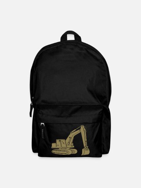 Bagger Silhouette Baugeräteführer Tiefbau - Rucksack - Schwarz