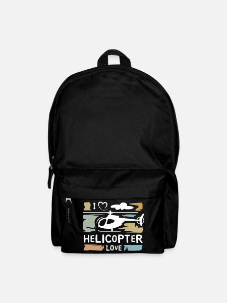 I love Helicopter - Hubschrauber vintage Symbol - Rucksack - Schwarz
