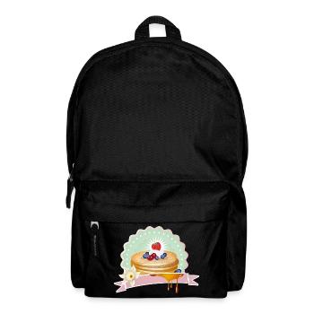 Motif de crêpes avec crème, baies et décoration - Sac à dos - noir - Devant