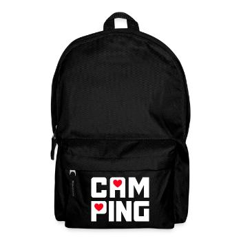 Camping Herz Fan Camper Rentner Wohnwagen Van Life - Rucksack - Schwarz - Vorne