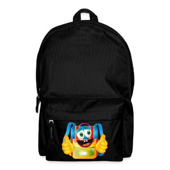 Cartable de dessin animé amusant avec pouces vers le haut - Sac à dos - noir - Devant