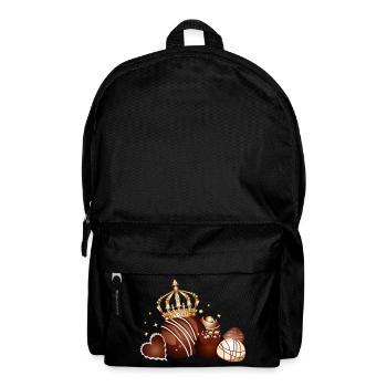 Fine chocolate pralines decorated with golden crowns - Backpack - black - Front