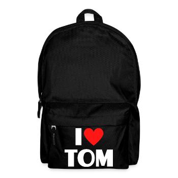 I love Tom Rotes Herz Romantischer Name Fan - Rucksack - Schwarz - Vorne