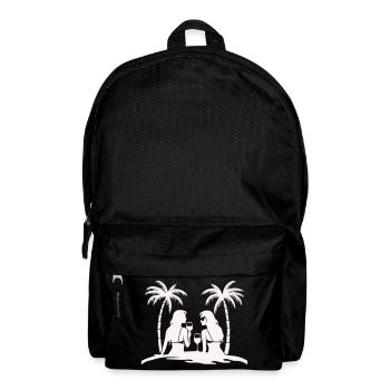 Silhouette style tropical beach night - Backpack - black - Front