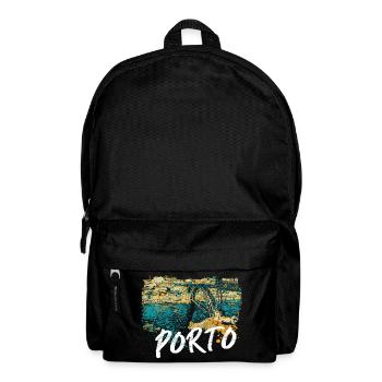 Pont D. Luis Porto illustration colorée Douro - Sac à dos - noir - Devant