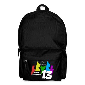 Level 13 Farbiges Gaming Motiv zum 13.Geburtstag - Rucksack - Schwarz - Vorne