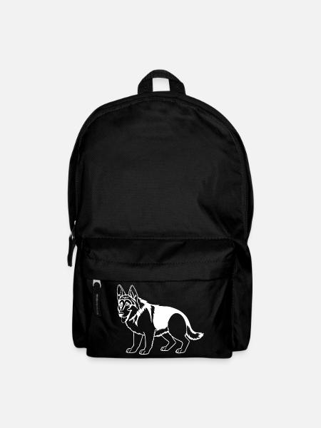 Schäferhund weiß - Rucksack - Schwarz