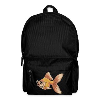 Poisson rouge avec des lunettes dessin animé - Sac à dos - noir - Devant