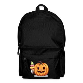 Citrouille effrayante sucrée avec cornet de crème glacée - Sac à dos - noir - Devant