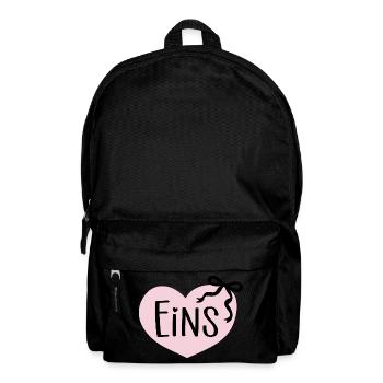 First Birthday 1st Year Girl Heart Bow - Backpack - black - Front