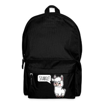 Bleibt Stabil! So wie das kleine Lama - Rucksack - Schwarz - Vorne