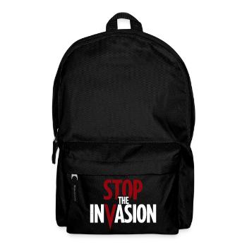 Stop The Invasion Gegen Aggression - Rucksack - Schwarz - Vorne
