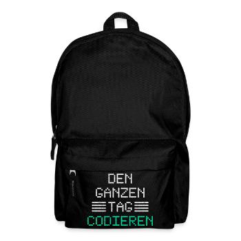Nerd Computer CODING ALL DAY FUNNY - Backpack - black - Front