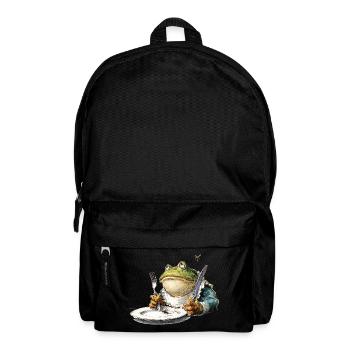 Frog at the table with cutlery - Backpack - black - Front