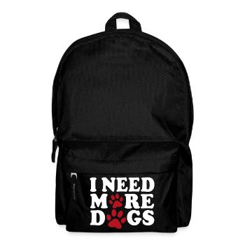 I Need More Dogs Hundeliebe Pfoten - Rucksack - Schwarz - Vorne
