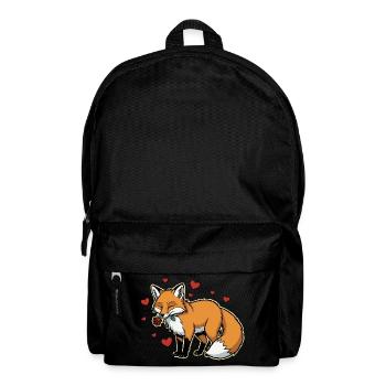 Renard romantique avec Rose - Sac à dos - noir - Devant