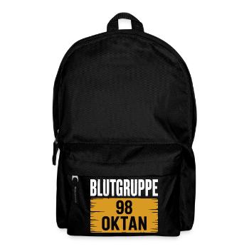 Blutgruppe 98 Oktan - Benzin Design - Rucksack - Schwarz - Vorne