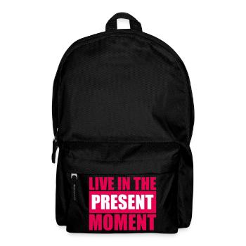 Live In The Moment Mindfulness Presence Awareness - Backpack - black - Front