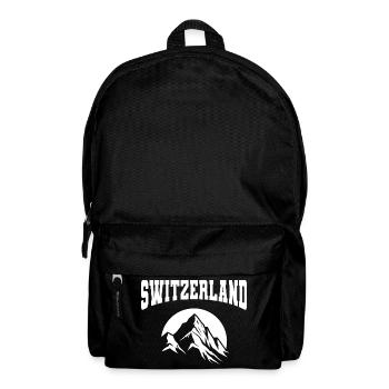 Sommet de la Montagne de la Suisse | Blanc monochrome - Sac à dos - noir - Devant