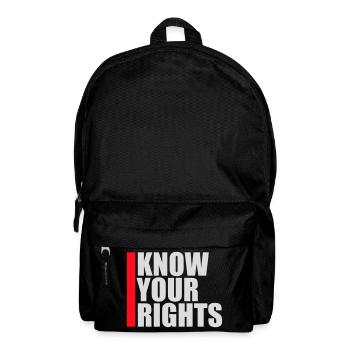 Connaissez vos droits Activisme Justice Liberté - Sac à dos - noir - Devant