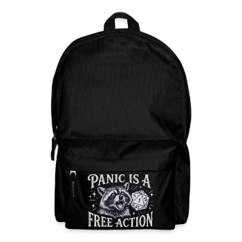 La panique est une action libre – Raccoon D20 Design - Sac à dos - noir - Devant