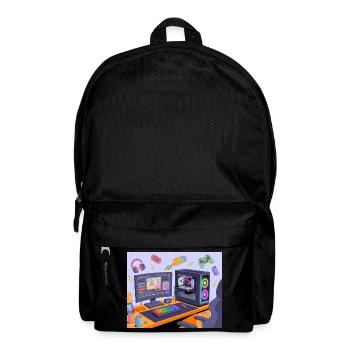 Retro Gaming Desk Neon RGB - Backpack - black - Front
