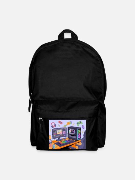 Retro Gaming Desk Neon RGB - Backpack - black